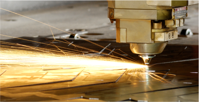 Laser cutting sheet metal with sparks